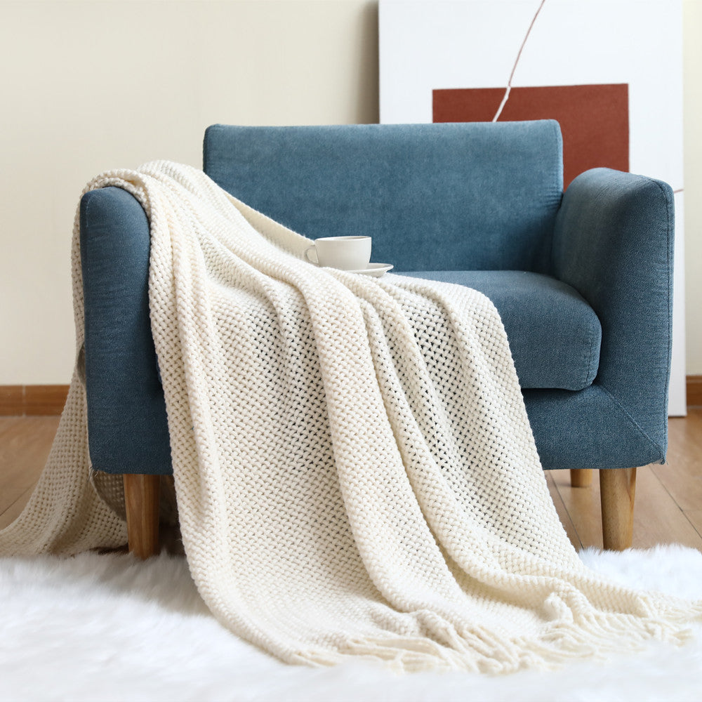 Gewebte Texturierte Strickwurfdecke