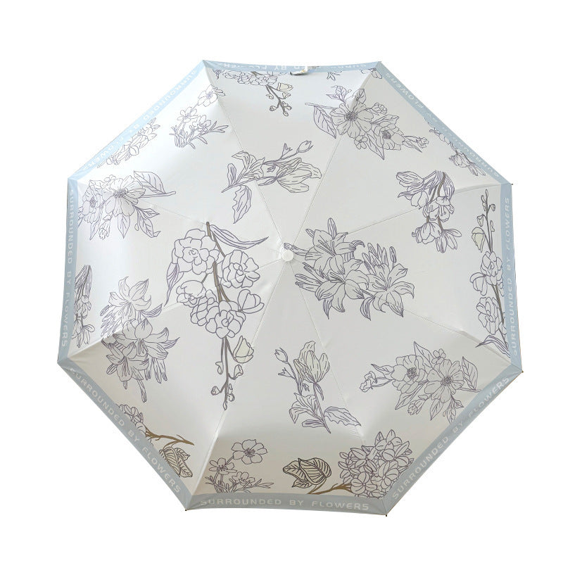 Damen kompakter Regenschirm mit floralem Design Karnz