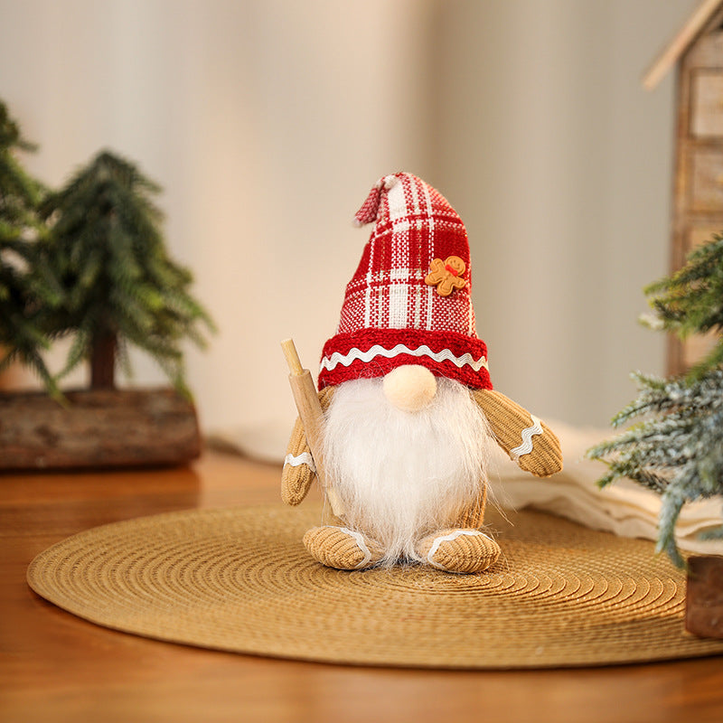 Dekorative Weihnachtsgnom Figur mit Hut Karnz