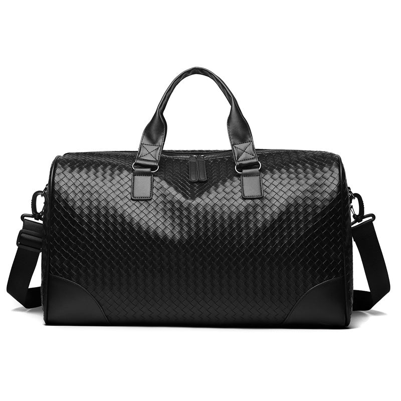 Luxuriöse Gewebte Leder Wochenend Reisel Tasche Karnz