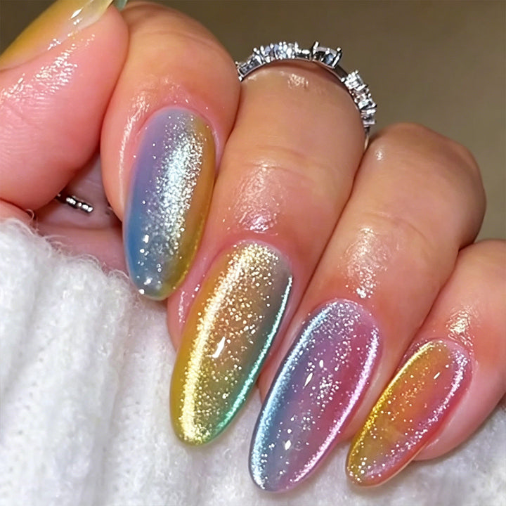 Iridescent Glitter Nagelkunst Erweiterungen Karnz