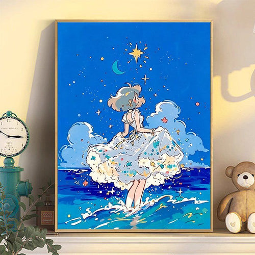 Himmlische Fantasie Illustration Wandkunst Karnz