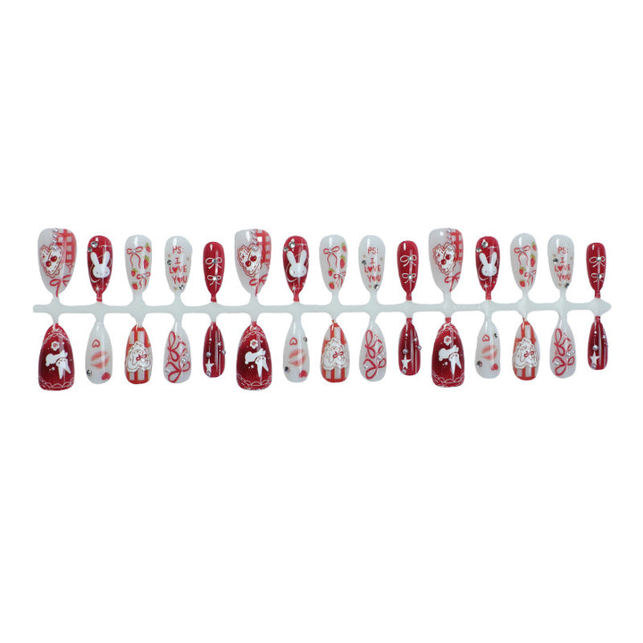 Romantisches Thema Press-On Nagelkunstset Karnz