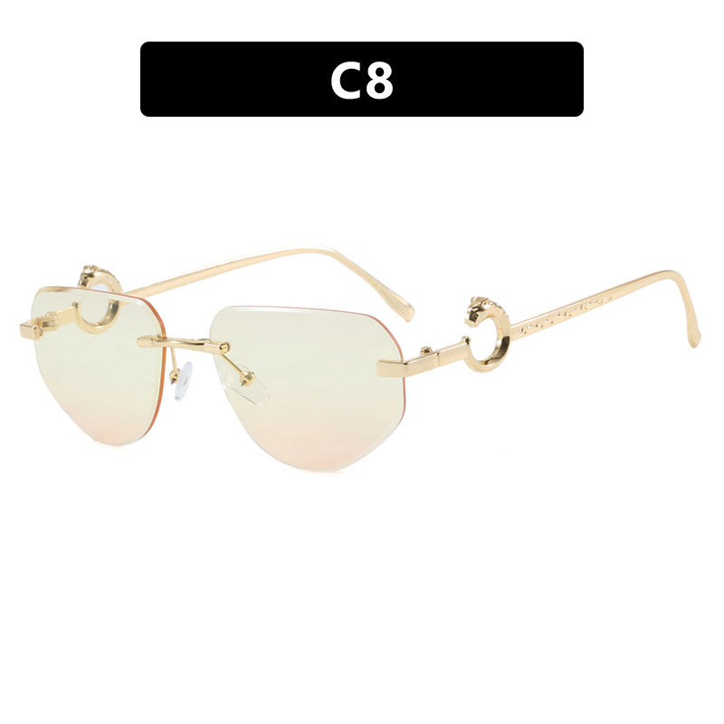 Damen trendige schicke Sonnenbrille im modernen Design mit filigranem Metallrahmen Karnz