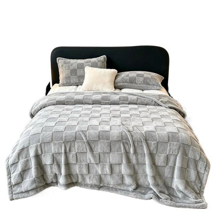 Strukturiert Patchwork Fleece Decke Karnz