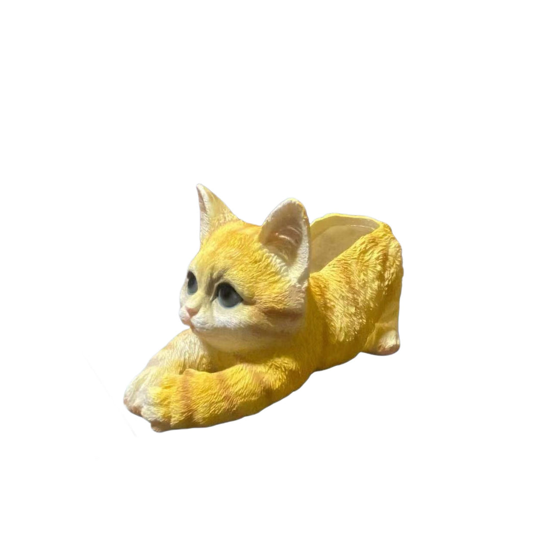 Dekorative Katze mit Pflanzenübertopf Karnz