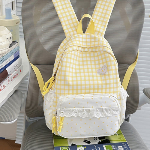 Verspielt Karomuster Rucksack
