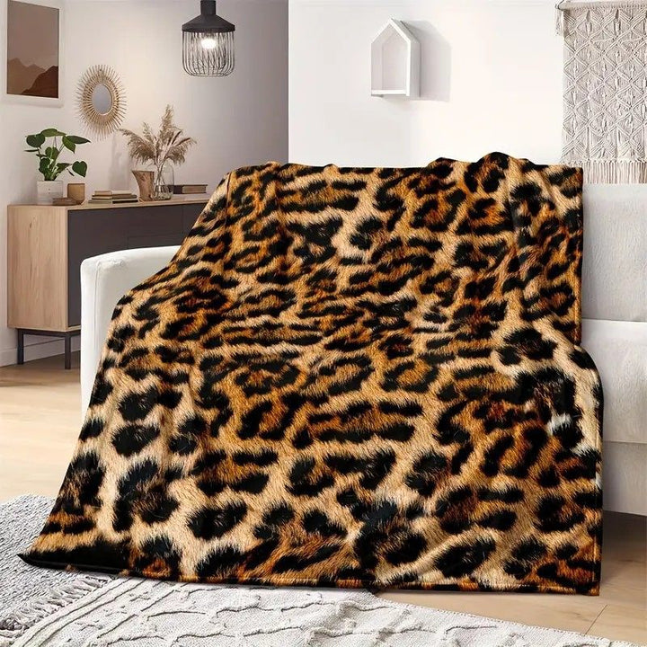 Plüsch Leopard Druck Wurfdecke