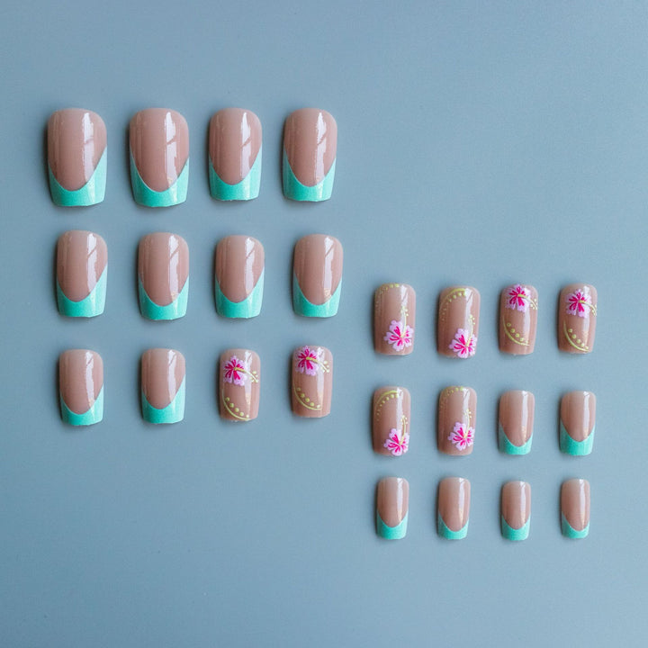 Floral Accent Acryl-Nagelkunst Set