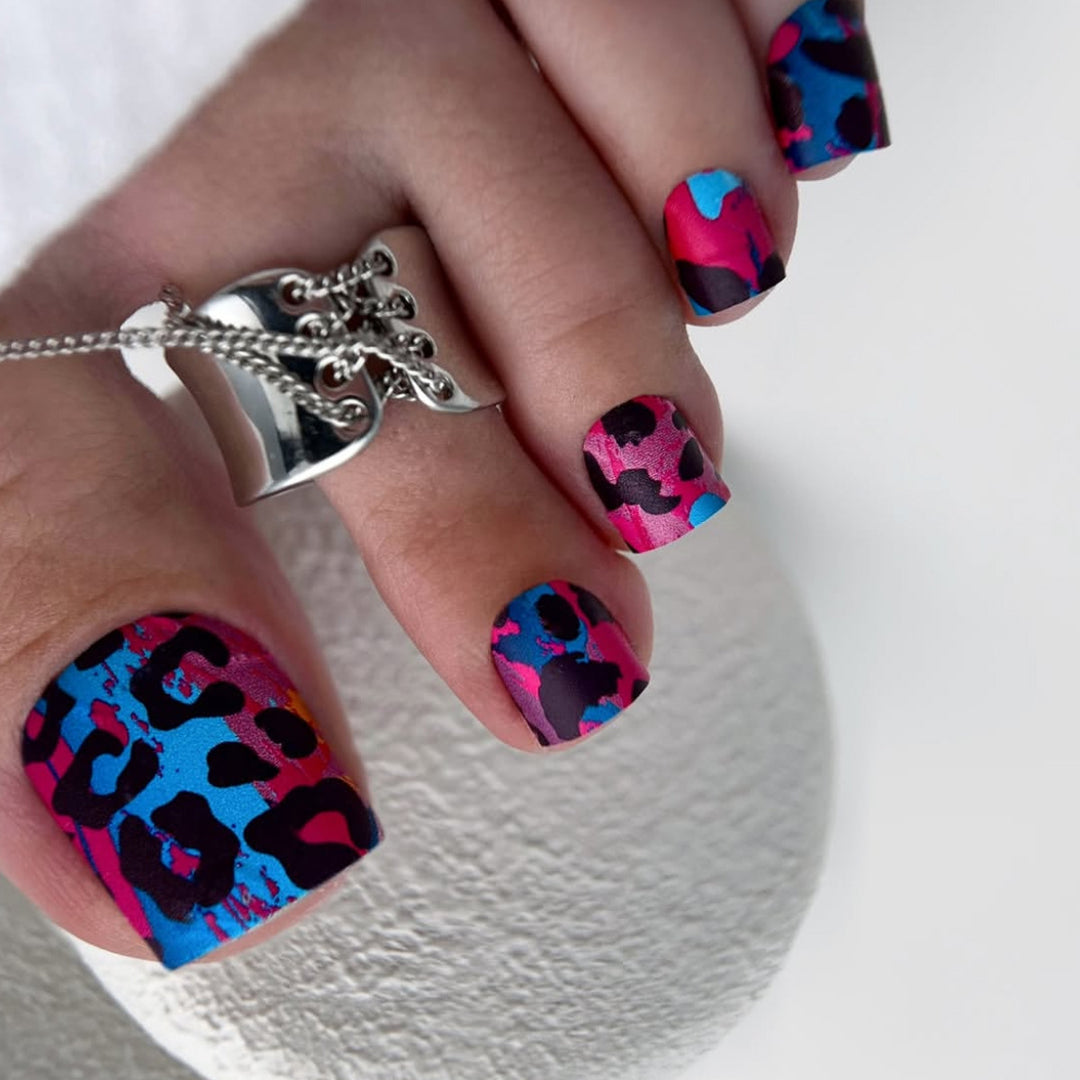 Künstlerische Leopard-Print Nagelkunstverlängerungen Karnz