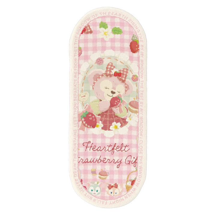 Plush Oval Runner Rug with Cute Cartoon Bear & Friends Print