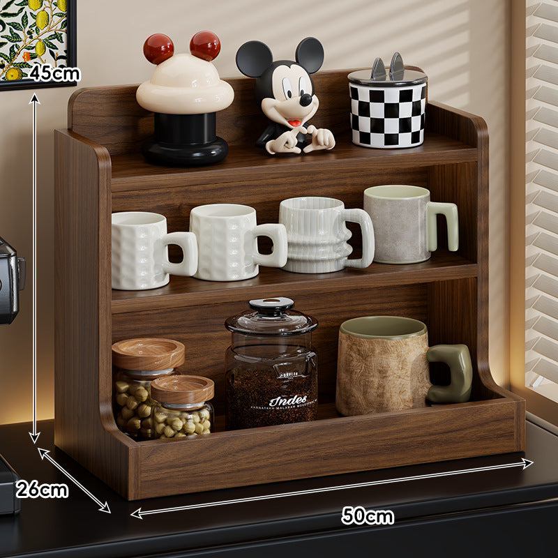 Theke Holz Kaffee Station Organizer Regal mit Drei-Tier Becher und Behälter Aufbewahrung