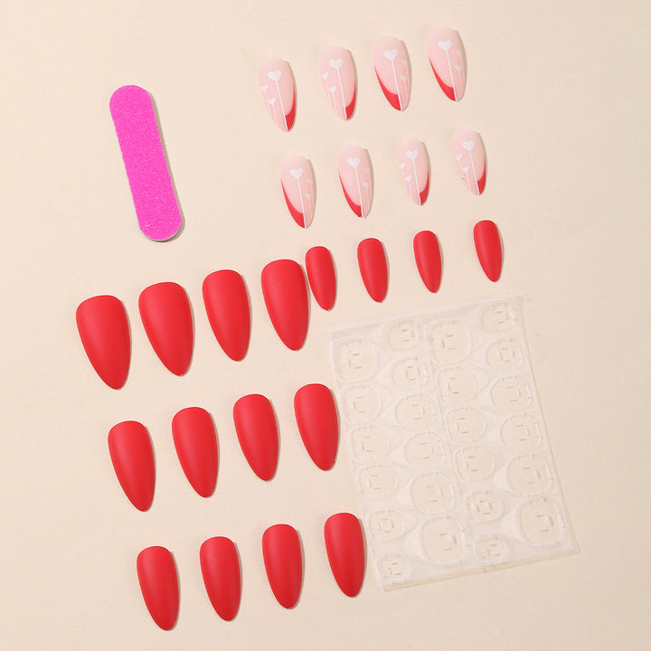 Herz-inspiriertes Acryl-Nail-Art-Design Karnz