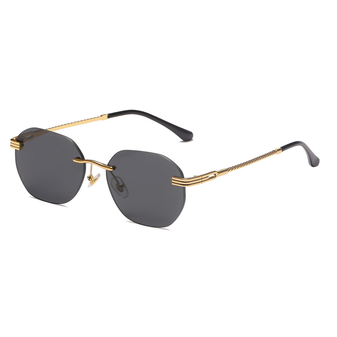 Damen modische geometrische Sonnenbrille mit dekorativem Metallrahmen Karnz