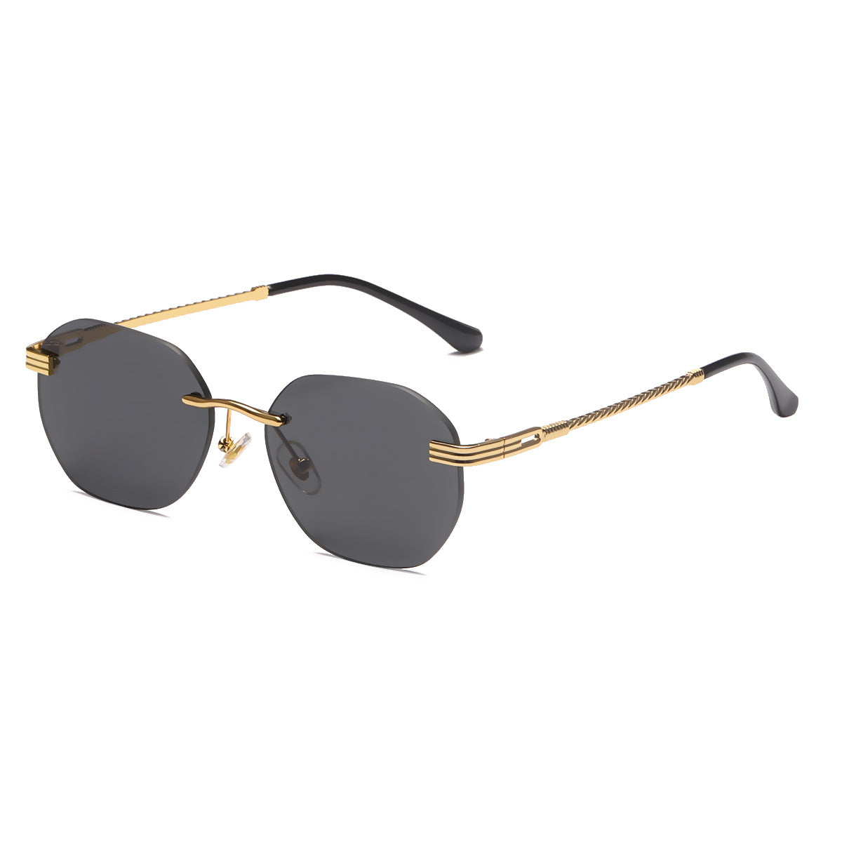 Damen modische geometrische Sonnenbrille mit dekorativem Metallrahmen Karnz