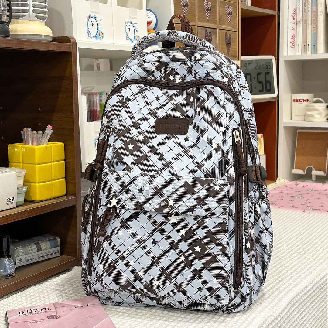 Kariertes Muster Rucksack Karnz