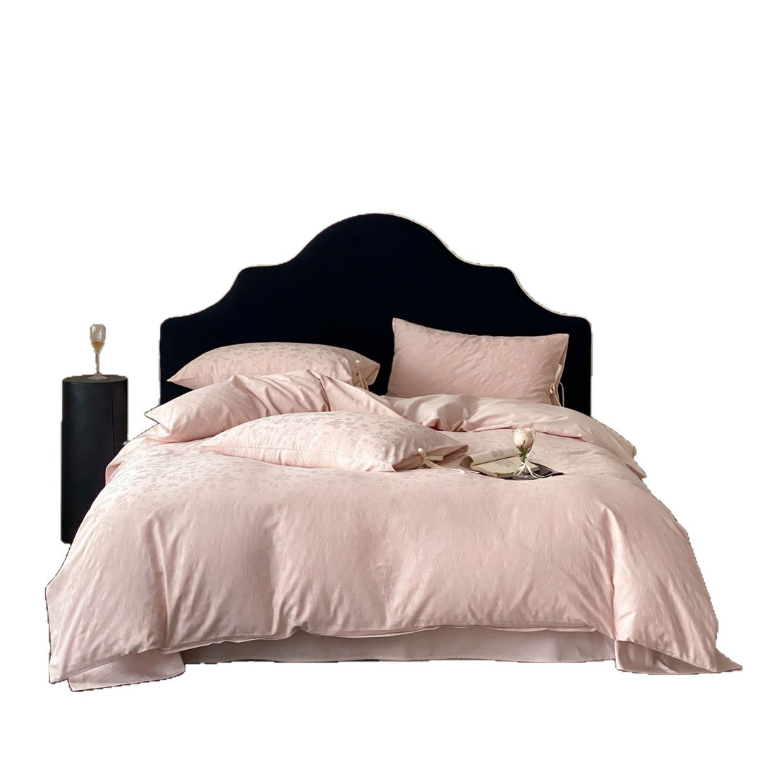 Blumenkrepp Satin-Feel Bettbezugset mit Krawattenverschluss Kissenbezügen