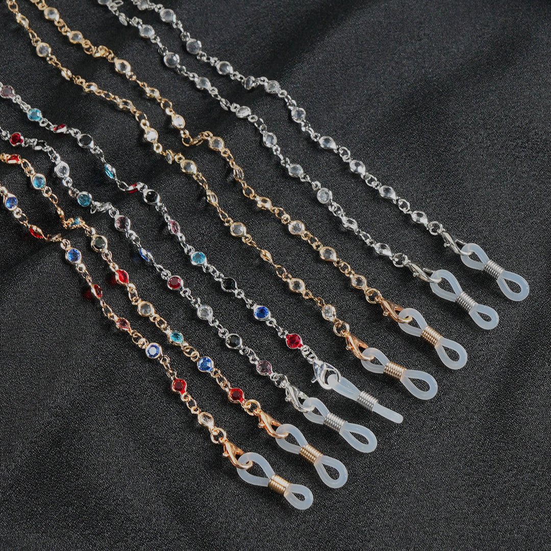Stylische Edelstein Brillen Kette Karnz