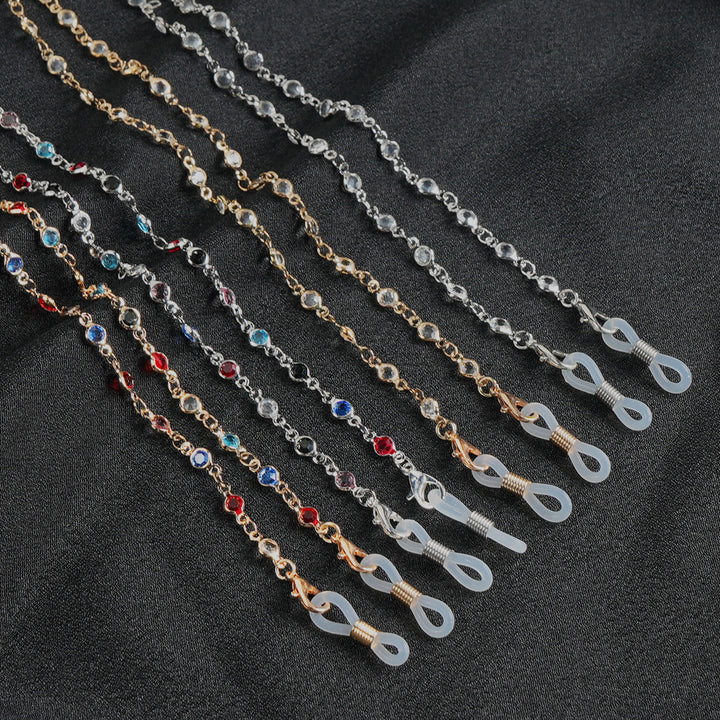 Stylische Edelstein Brillen Kette Karnz