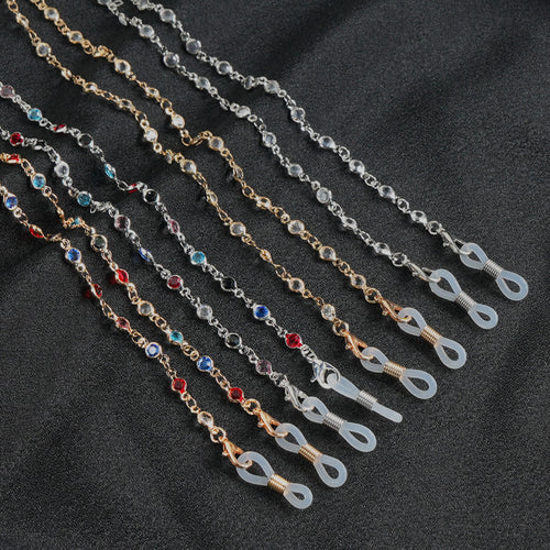 Stylische Edelstein Brillen Kette Karnz