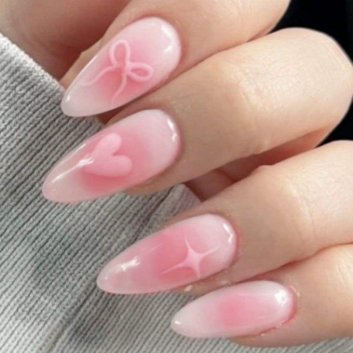 Künstlerisches Ombre Press-On Nagelset Karnz