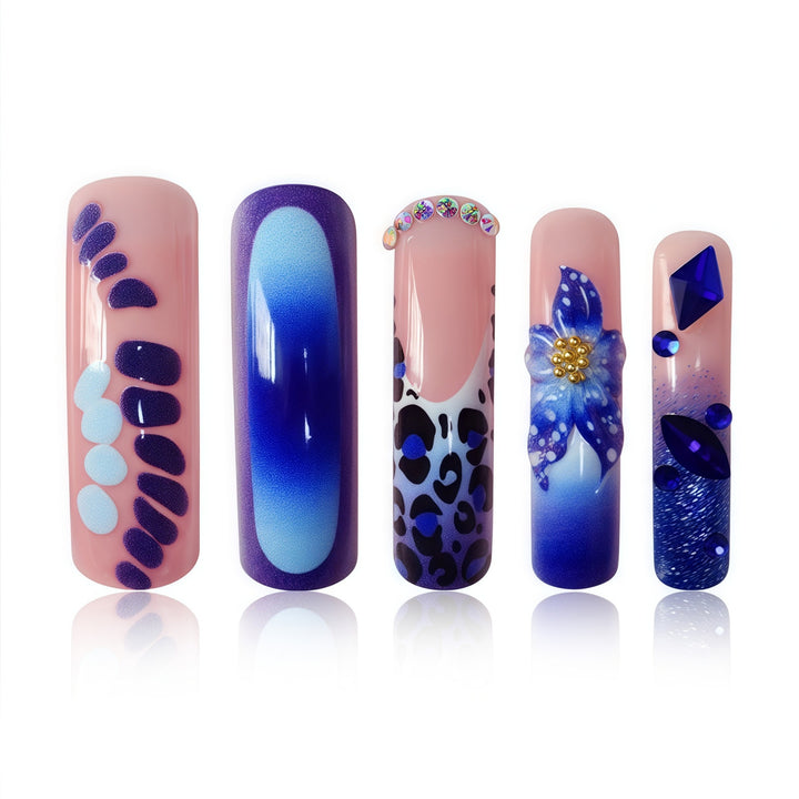 Lange Dekorative Nagelkunst Verlängerungen Karnz
