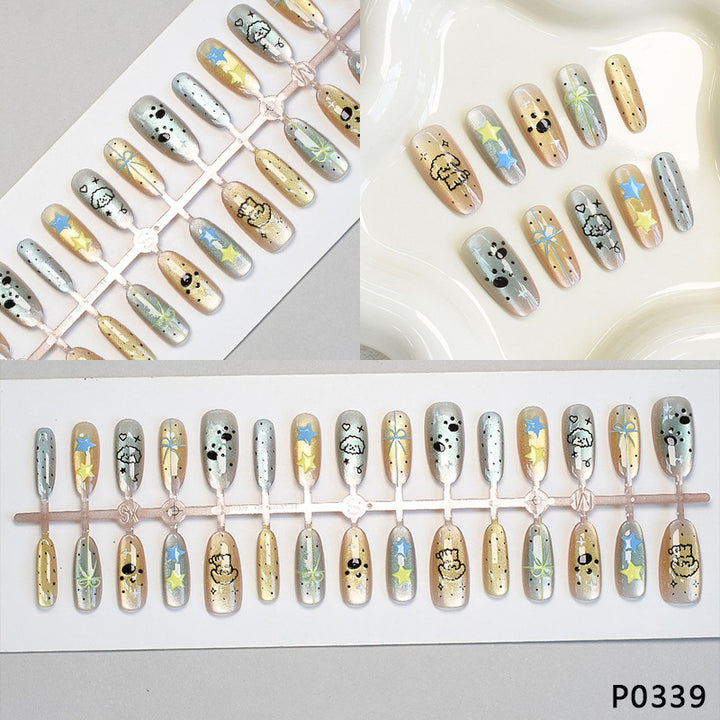 Verspielte Tier-Themen Presse-On Nagelkunst Karnz