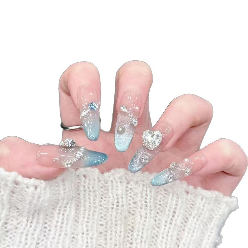 Künstlerisches 3D-Juwel-betontes Press-On-Nagelset Karnz