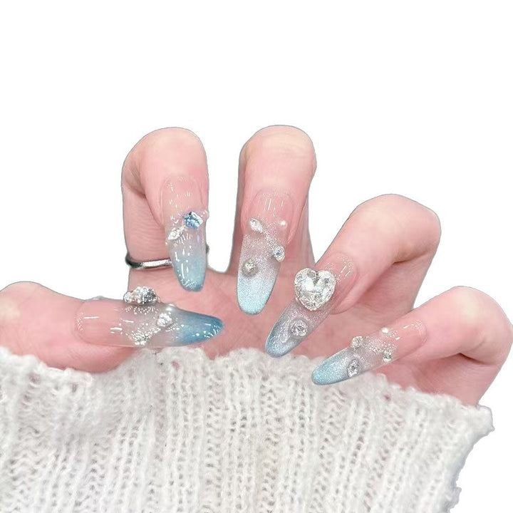 Künstlerisches 3D-Juwel-betontes Press-On-Nagelset Karnz