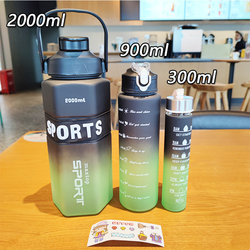Damen Sport-Wasserflasche mit motivierenden Skalen Karnz