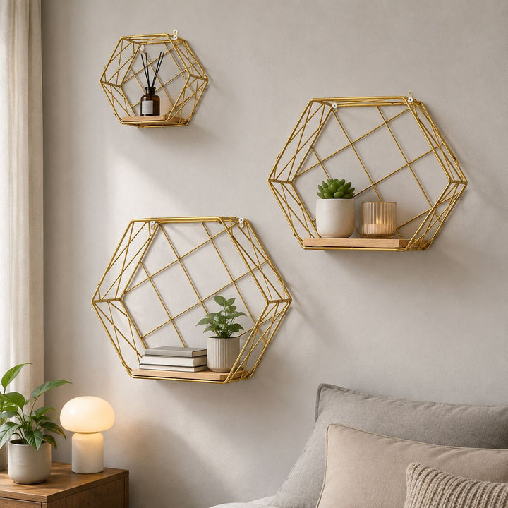 Geometrischer Drahtregal-Organizer