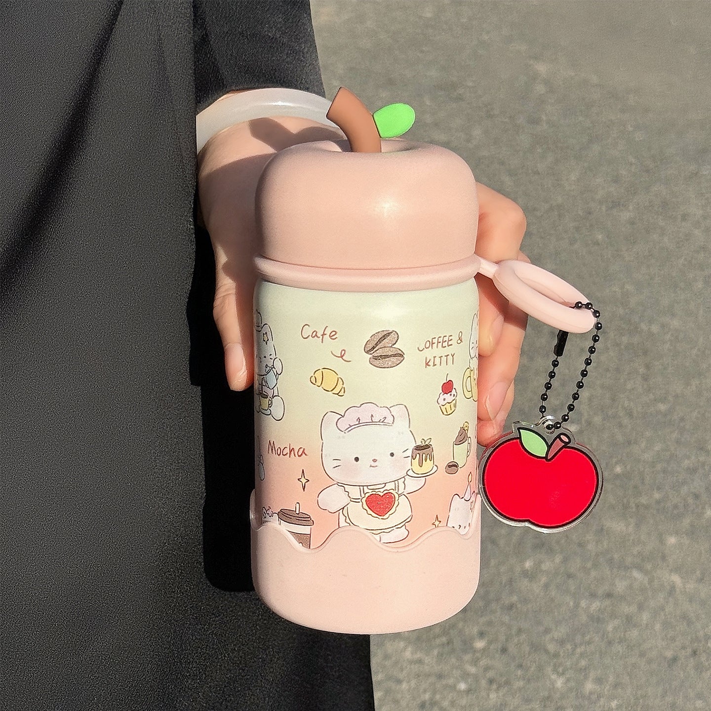 Damen tragbare Kaffeetasse mit kreativem Deckel Karnz