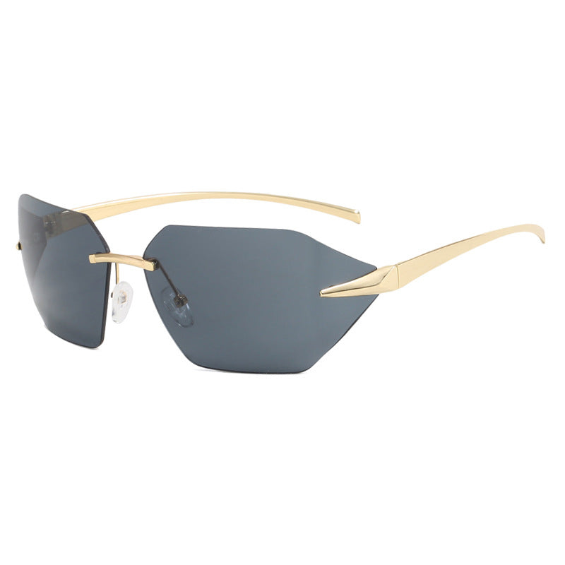 Damen geometrische Sonnenbrille mit elegantem Metallrahmen und polarisierten Gläsern Karnz