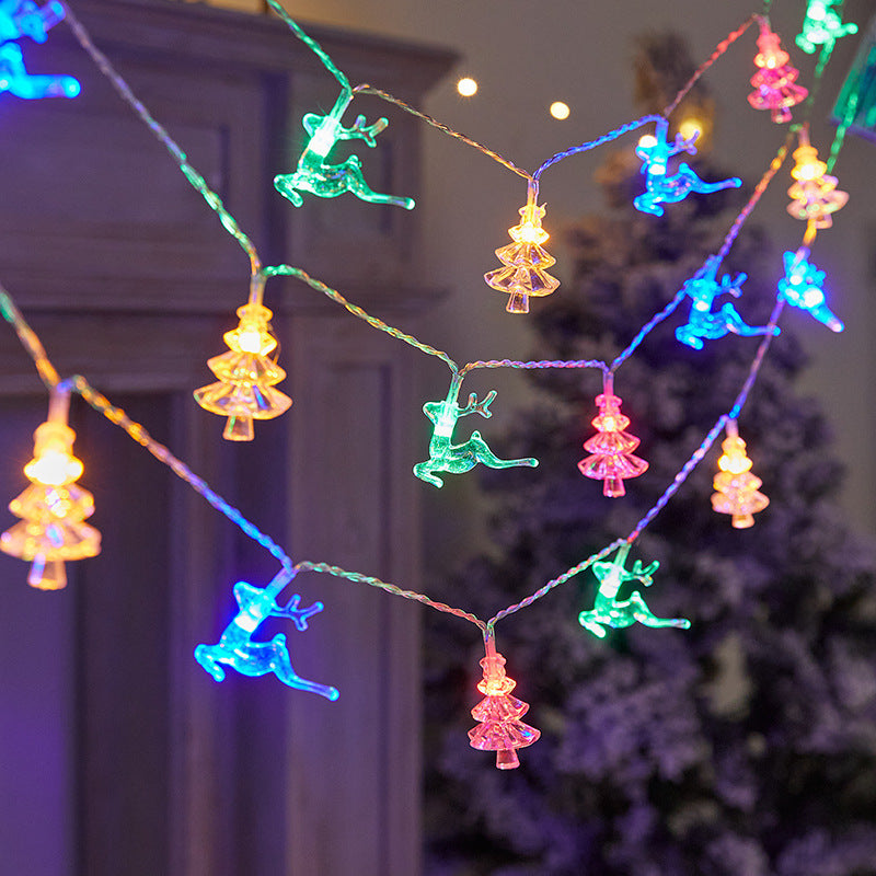 Dekorative Lichterkette mit bunten Kristallkugeln Karnz