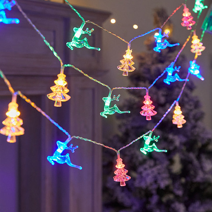 Dekorative Lichterkette mit bunten Kristallkugeln Karnz