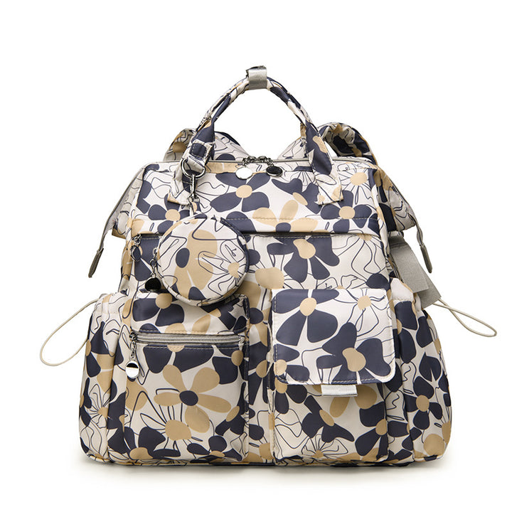 Multi-Taschen Blumen Design Rucksack Karnz