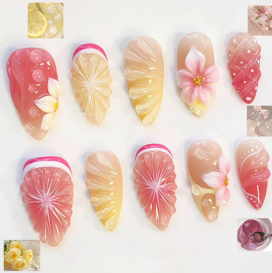 Frucht-inspirierte Press-On Nagelkunst Kollektion