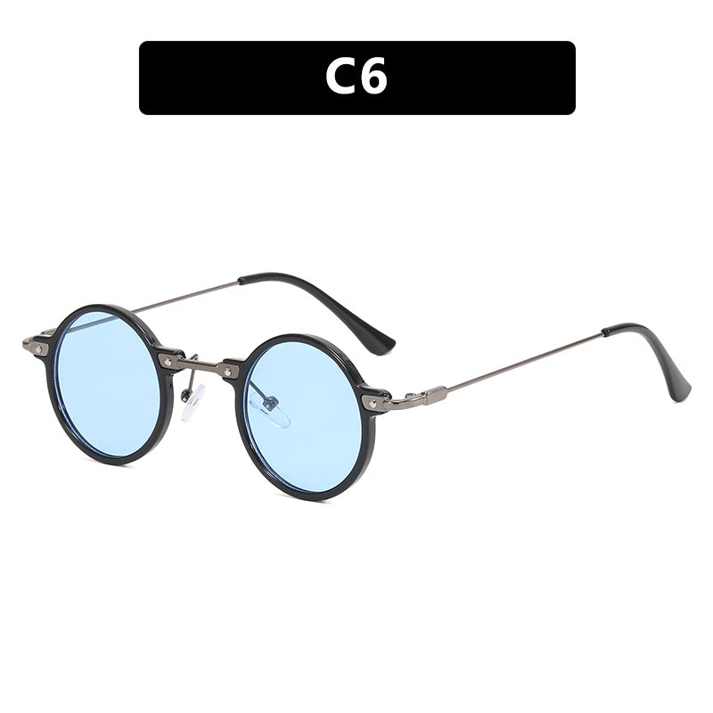 Damen modische runde Sonnenbrille mit stylischem Metallrahmen und polarisierenden Gläsern Karnz