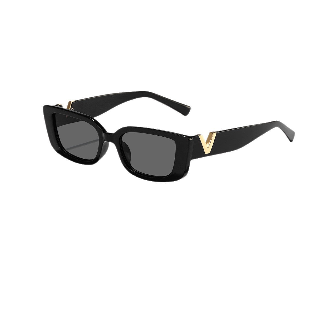Damen modische quadratische Sonnenbrille mit goldenen Akzenten Karnz