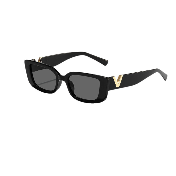 Damen modische quadratische Sonnenbrille mit goldenen Akzenten Karnz