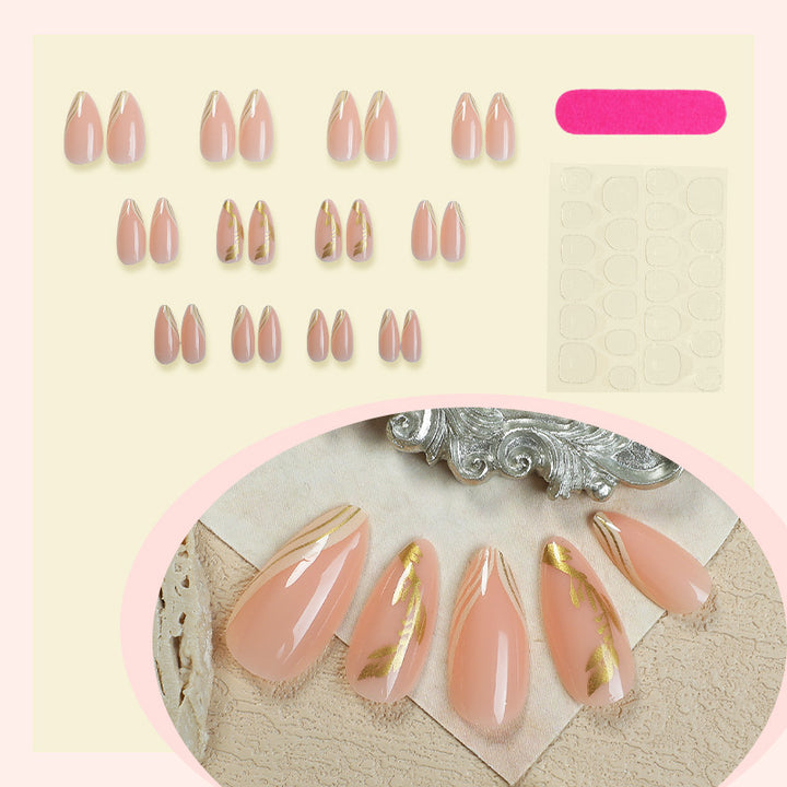 Elegantes Press-On-Nagelset mit floralen Akzentdesigns Karnz