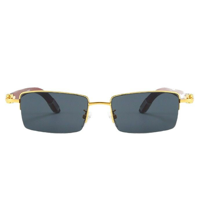 Damen moderne quadratische Sonnenbrille mit luxuriösem Metallrahmen Karnz