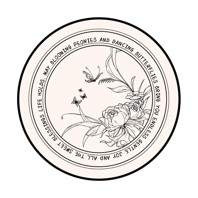 Round Decorative Leather-Look Drink Coaster with Embossed Floral Wreath