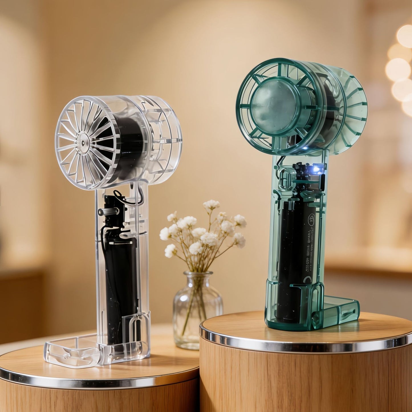 Damen Tragbarer Handventilator mit USB-Ladefunktion und flexibler Neigungsanpassung Karnz