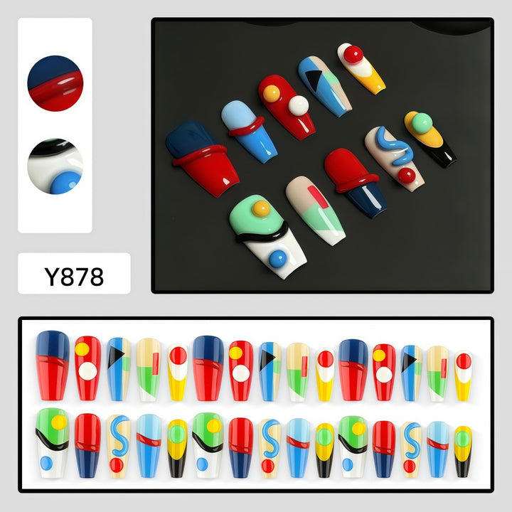 Kreative Kunstnägel Im Modernen Geometrischen Stil Karnz
