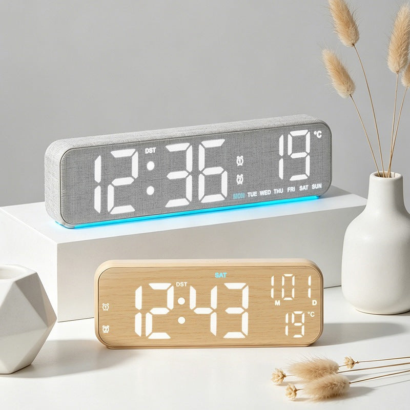 Digitaler Holz-Led Wecker mit Temperatur- und Kalenderfunktion Karnz