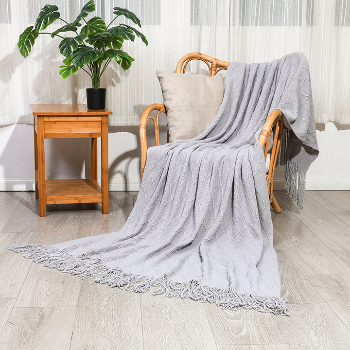 Gemütliche gestrickte Decke