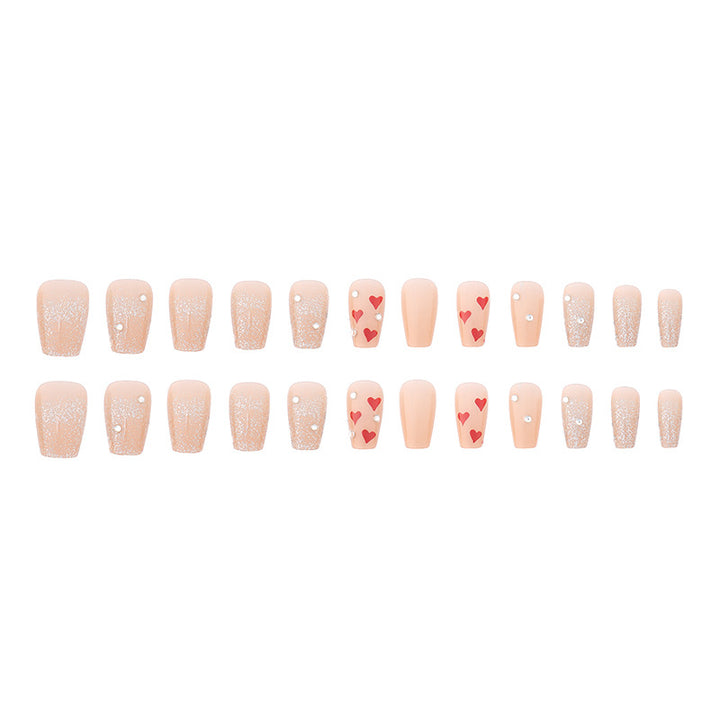 Romantisches Herz-Themen Press-On Nagelset