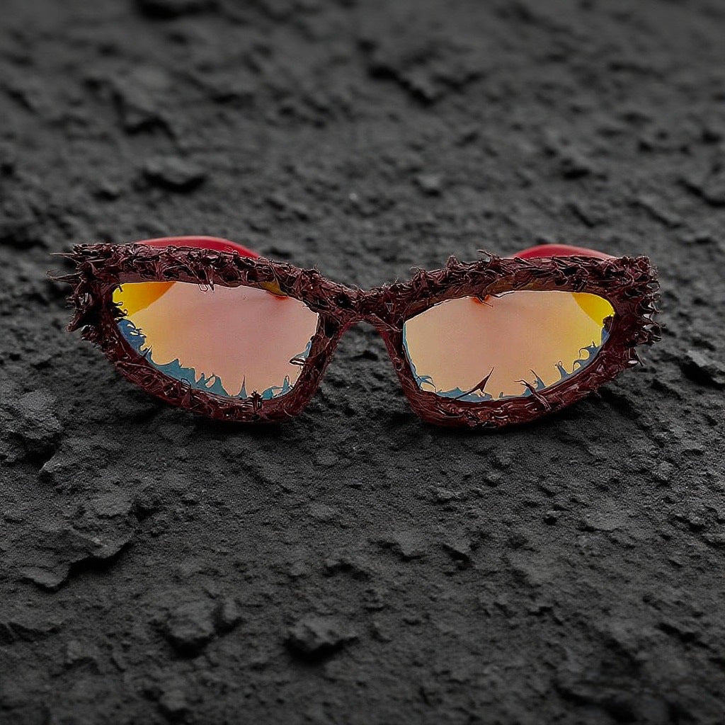 Damen Sportliche Sonnenbrille mit innovativem, kunstvollem Rahmen Karnz