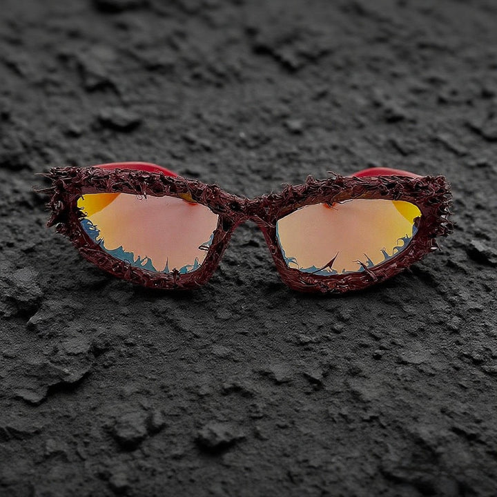 Damen Sportliche Sonnenbrille mit innovativem, kunstvollem Rahmen Karnz